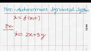 Non Autonomous equation in Dynamical Analysis, MSc Mathe, #shorts
