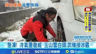 急凍! 冷氣團發威 玉山雪白頭.武嶺接冰霰 巧遇太平山銀白美景 孩童興奮讚