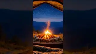 Mountain Campfire at Night Sounds #campfire #naturesounds #sleepambience #relaxing #nightambience