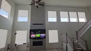 Motorized Zebra Shades High Ceiling