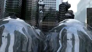 monster destroying city