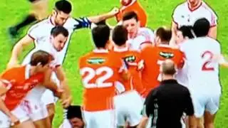 Sean Cavanagh headbutts Ciaran McKeever's elbow