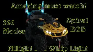 Светодиодный фара Nilight Spiral RBG с пружинным основанием на Can-AM 850 XMR