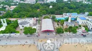 Promenade Beach  Pondicherry Aerial View