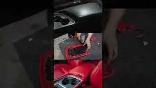 🔥 Bright Red 🔥 interior conversion. Leather-wrapped console lid for 2015-23 Dodge Challenger Hellcat