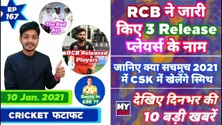 IPL 2021 - RCB 3 Released , IND vs AUS  & 10 News | Cricket Fatafat | EP 167 | MY Cricket Production