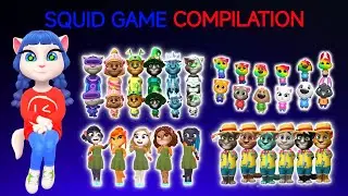 Squid Game Gold Run | Squid Game Papa Tom 2 | Squid Game Mama Angela 2 | Squid Game Competition ❤️💛💚
