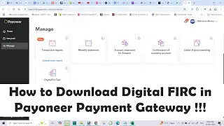 How to Download Digital FIRC in Payoneer Payment Gateway !!!