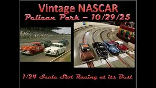 Vintage NASCAR Slot Car Racing! 1/24 Hardbody Battle at Pelican Park (Cully Takes the Win 10/29/2025
