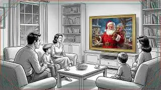 Family Watching Santa Claus for You | Slideshow | Framed Art Screensaver | Art for Your TV