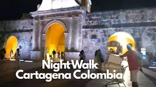 Night walk in Cartagena Colombia 
