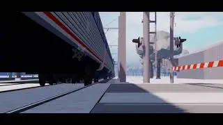 An Amtrak train departing 