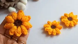 Croshiya sunflower🌻easy to make/crochet sunflower/croshiya sunflower/crochet craft/croshiya flower 