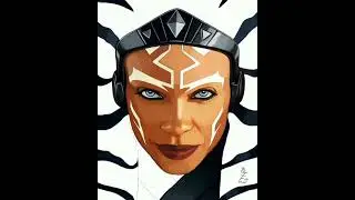 Ahsoka Tano Portrait Fanart in Timelapse 🎨 #starwars #fanart