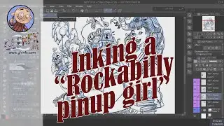 INKING a rockabilly and lowbrow pinup girl horror reading fan.