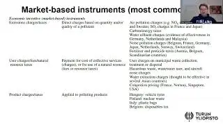 Environmental and natural resource economics Lesson 5a: Classification of policy instruments