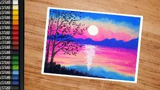 Easy Oil Pastel Nature Scenery Painting Tutorial for beginners | Oil Pastel Drawing | ❤️✍️🏞️