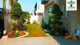 Most Beautiful 1 kanal house Inside Modern Landscaping and Unique stone and Pebble Designing