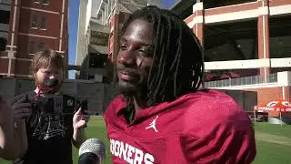 4/12/2024 Oklahoma RB Kalib Hicks post practice (Spring Camp)