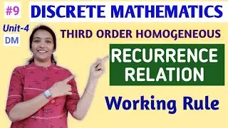 JNTUH DM R18 | MFCS | Third Order Homogeneous Recurrence Relation working Rule | RECURRENCE RELATION
