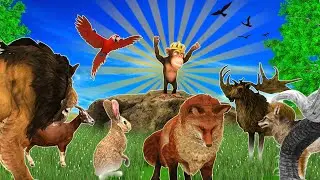 लोमड़ी और बन्दर राजा - Fox and King Monkey Hindi Kahaniya - Panchatantra Moral Stories 3D Tales
