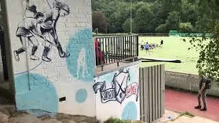 Freehand Graffiti Artwork MTV Kronberg 2021 #hockey #fieldhockey #graffitiart #atelierbomber #art