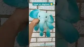 I dyed an elephant mint green 😁 #dye #diy #plush #plushies #stuffedanimals #toys #craft #elephant