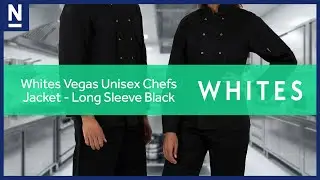 Whites Vegas Unisex Chefs Jacket Long Sleeve Black | Nisbets Chef Jacket