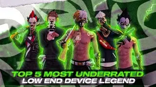 Top 5 Most Underrated Low - End Device Legend || Free Fire Best Underrated Players in India