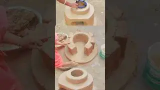 How to make Outdoor kitchen। Primitive Technology Oven and Chulha। Matir chulha #viral #shorts