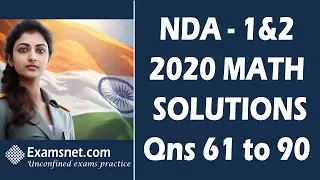 NDA 2020 Solutions for Math paper with clear explanations for questions 61 to 90