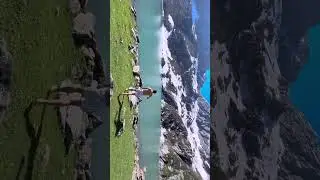 🌊🏊&zwj;♀️ Fancy a swim at this alpine lake in 📌Kashmir? | Tripoto | #shorts #youtubeshorts #travel