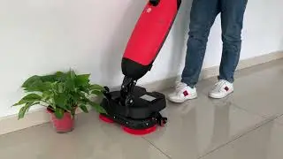 C430BN Mini Upright Floor Scrubber, 16'' Cleaning Path, 1.7 Gal Recovery Tank