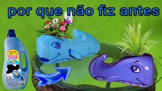como fazer vaso baleia 🐳 com embalagem de amaciante custo zero