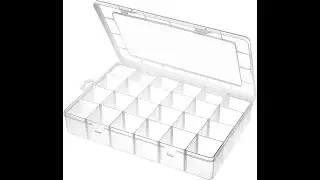 24 Grid Cells Plastic Multipurpose Jewelry Organizer Storage Box - Transparent