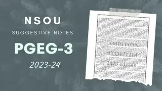PG English Paper-3 | PGEG-3 | NSOU Suggestive Notes | Exam 2024 | Netaji Subhas Open University