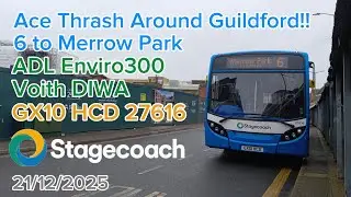 Ace Thrash Around Guildford + Turbo Leak!! | ADL Enviro300 Voith | GX10 HCD 27616 | 21/12/2025