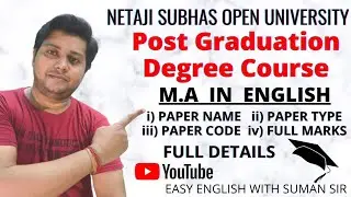 N.S.O.U Post Graduation Degree Course in English || M.A in English || Syllabus Details