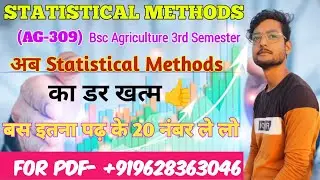 Statistical Methods  (AG-309 ) Most Important Questions Bsc Agriculture 3rd Semester/ #vbspu#msdsu