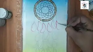 Dream catcher Acrylic painting #Ananya's arts and painting tutorials #AKRS Arts