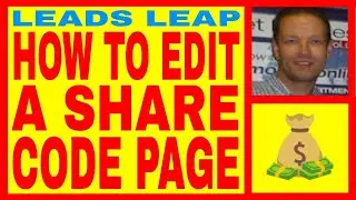 LeadsLeap Review - How To Edit A Share Code Page - Free Lifetime Membership