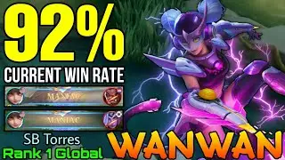 2x MANIAC Wanwan 92% Win Rate S26! - Top 1 Global Wanwan by SB Torres - Mobile Legends