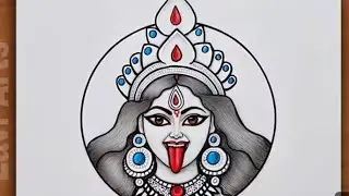 Maa kali drawing || easy Mata Kali Drawing #drawing #art #sketch #painting #artist #maakali 