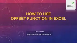 How to use Offset function in Excel | Excel formula | Excel training | Calyx Learning