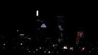 One Liberty Place and W/Element Hotel lights from Westville at night 04/29/2021