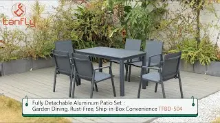 Fuly Detachable Aluminum Patio Set :Garden Dining, Rust-Free,Ship-in-Box Convenience TFBD-504