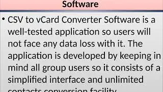 CSV to vCard Converter Software