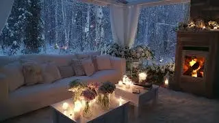 Calming White Lounge Piano | Relax with Fireplace Sounds to Relieve Stress and Anxiety Instantly