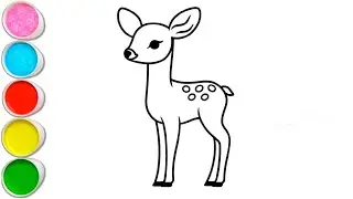 Deer Drawing and Coloring | Coloring and Painting for Kids & Toddlers | How to Draw and Painting