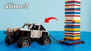 Can a LEGO Technic Car Pull a Heavy Load Through Slime? | Boom Bricks